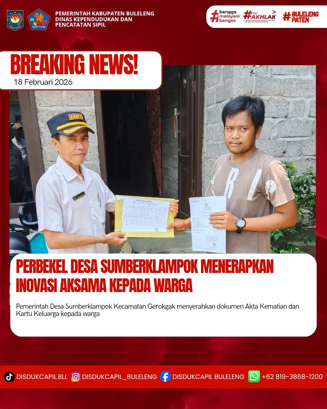 Inovasi Aksama Permudah Penerbitan Akta Kematian di Desa Sumberklampok