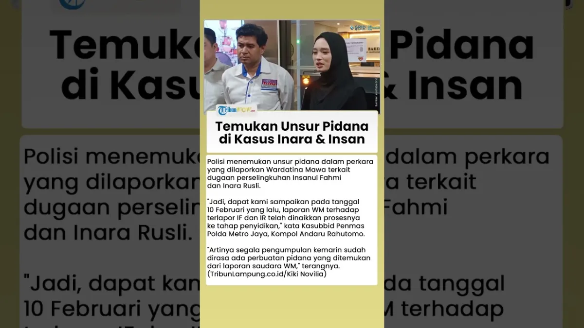 Polisi Naikkan Kasus Dugaan Perselingkuhan Inara Rusli dan Insanul Fahmi ke Penyidikan