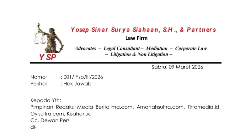 Hak Jawab Hardius Karo Karo atas Pemberitaan Beritalima.com Terkait Skandal Korupsi Izin Tambang PT Antam