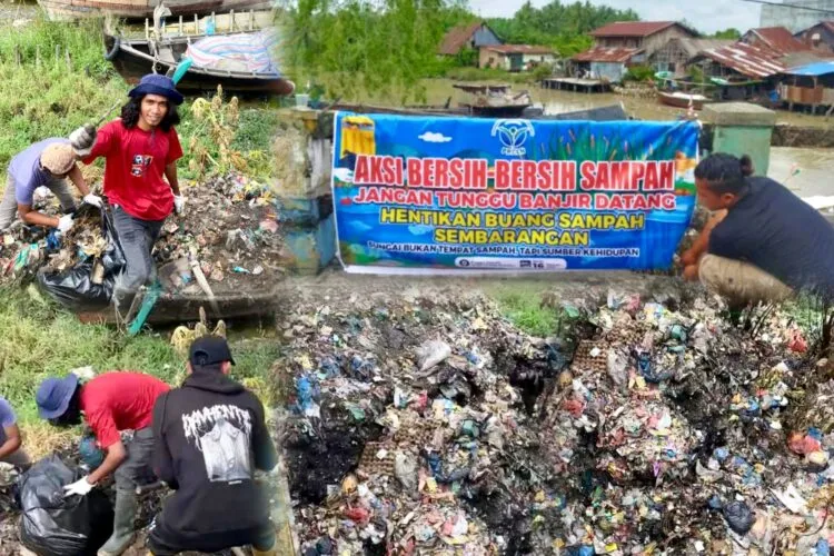 Relawan Angkat Hampir 1 Ton Sampah dari Sungai Titi Nagur untuk Cegah Banjir