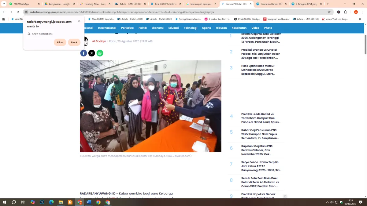 Bansos Rp600 Ribu Cair Dua Kali untuk Keluarga Penerima Manfaat di Awal Ramadan
