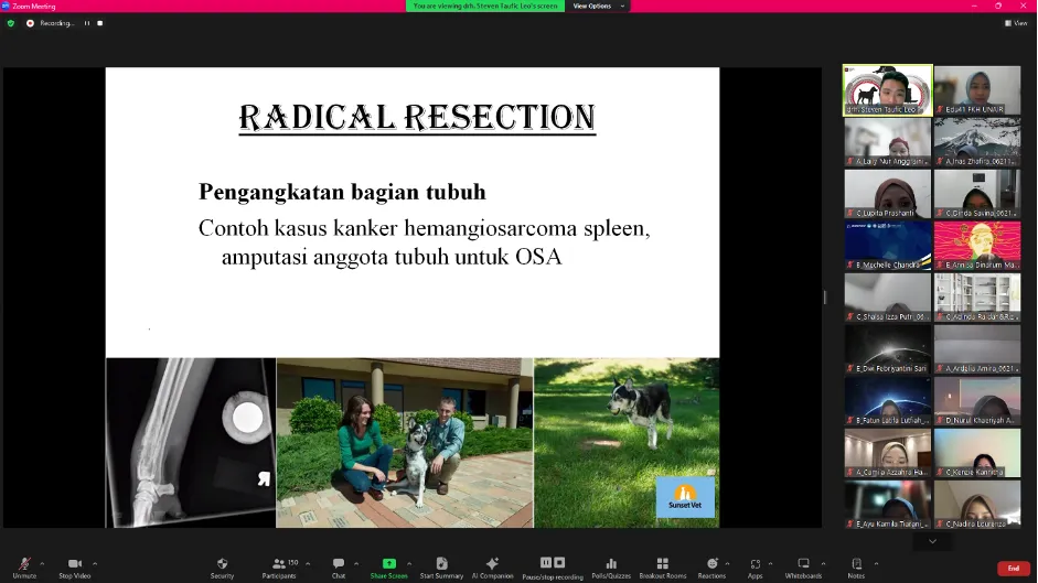 Pemahaman Pembedahan dalam Kasus Kanker pada Hewan Kesayangan melalui Kuliah Tamu