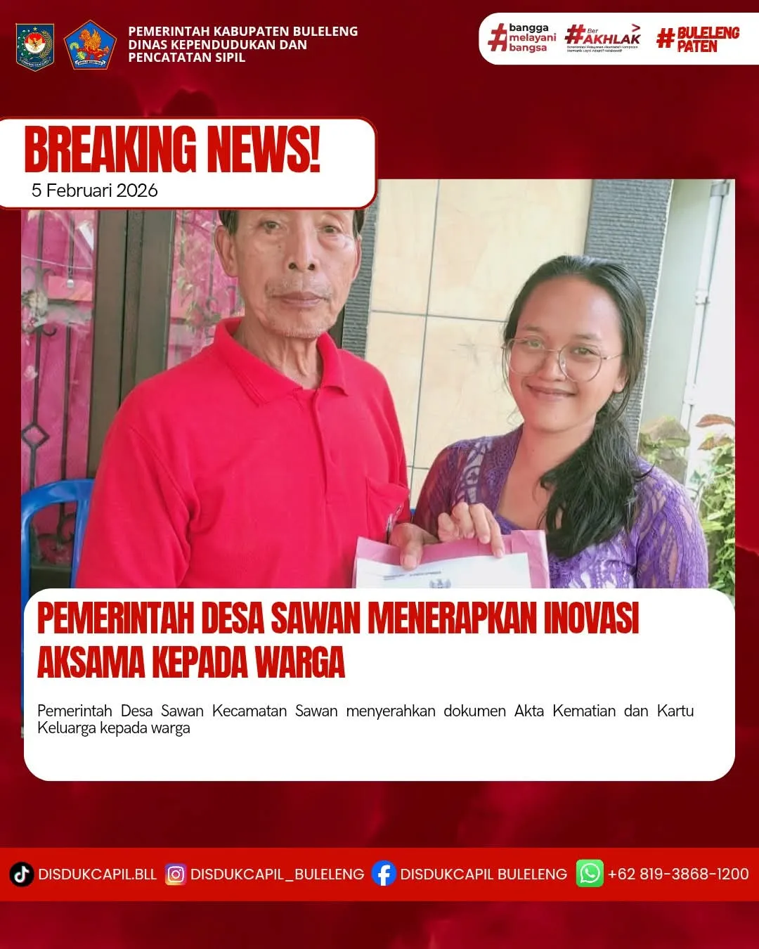 Inovasi Aksama Permudah Pengurusan Akta Kematian di Desa Sawan