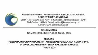 Rekrutmen PPPK Kementerian HAM Dibuka pada 7 Januari 2026 dengan Berbagai Formasi