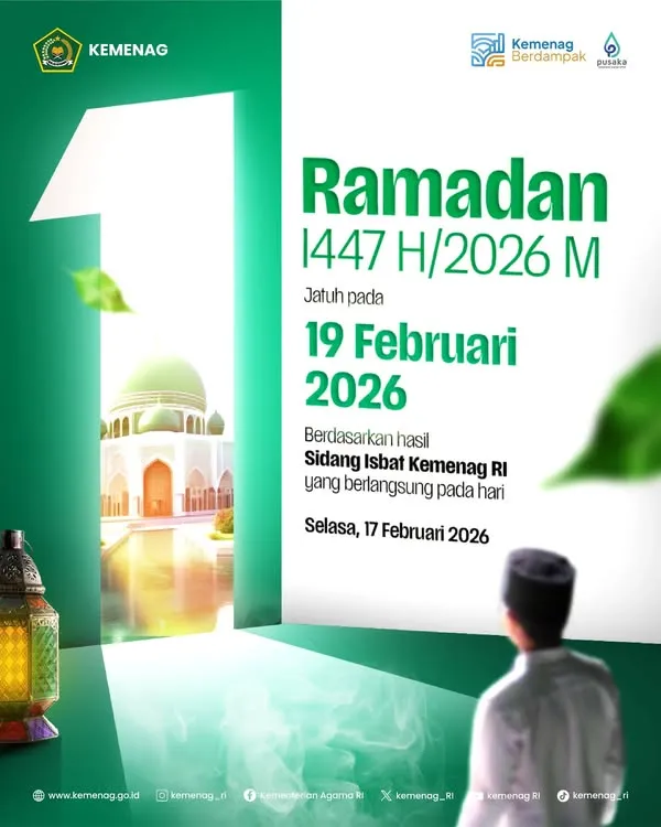 Ramadan 1447 H Dimulai Pada 19 Februari 2026