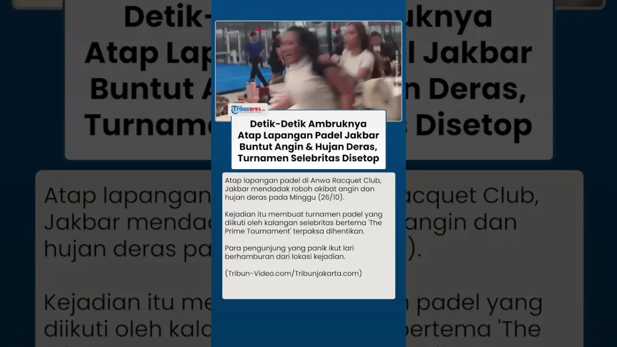 Atap Lapangan Padel Roboh, Turnamen Selebritas Terpaksa Dihentikan