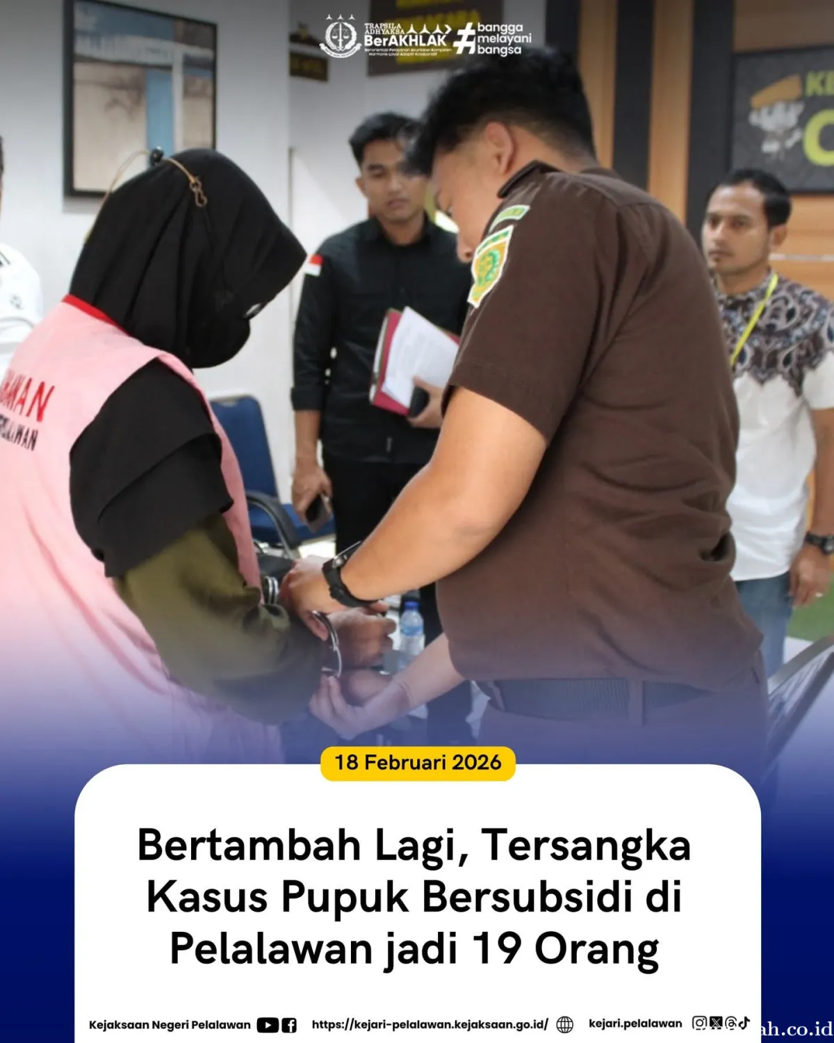 Kejaksaan Pelalawan Teruskan Penyidikan Kasus Korupsi Pupuk Bersubsidi