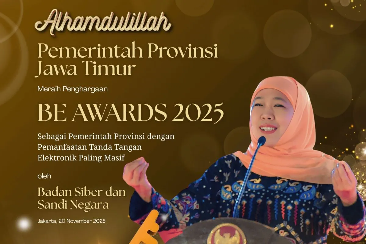 Jatim Raih Be Award 2025 sebagai Pionir Teknologi Informasi