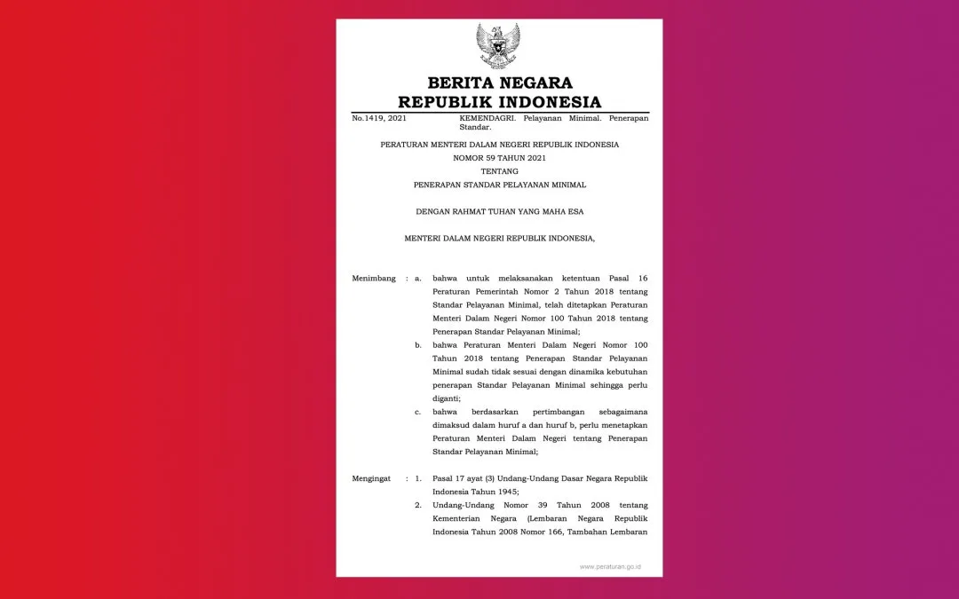 Permendagri 59/2021: Penguatan Standar Pelayanan Minimal untuk Layanan Dasar