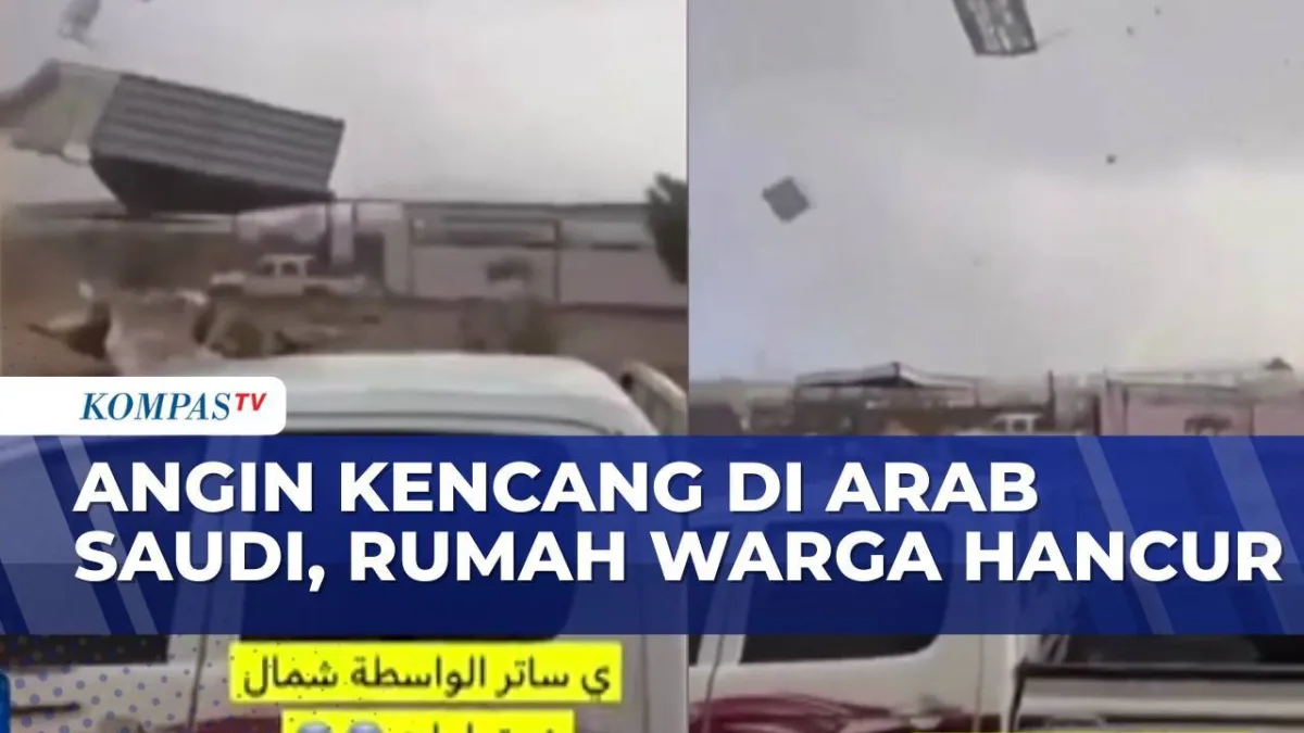Angin Kencang Hancurkan Permukiman di Al Wasitah, Arab Saudi