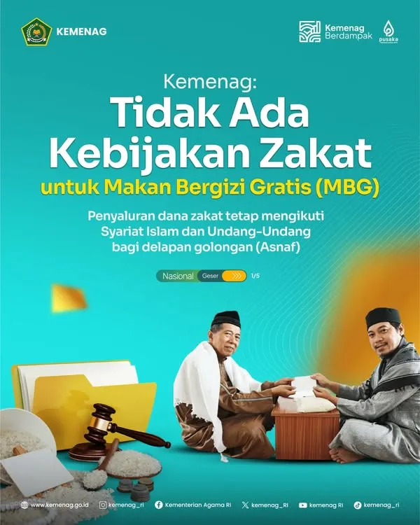 Kemenag Tegaskan Dana Zakat Tidak untuk Program Makan Bergizi Gratis