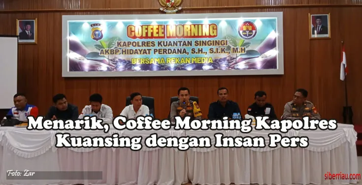Kebersamaan dalam Coffee Morning Kapolres Kuansing Bersama Insan Pers