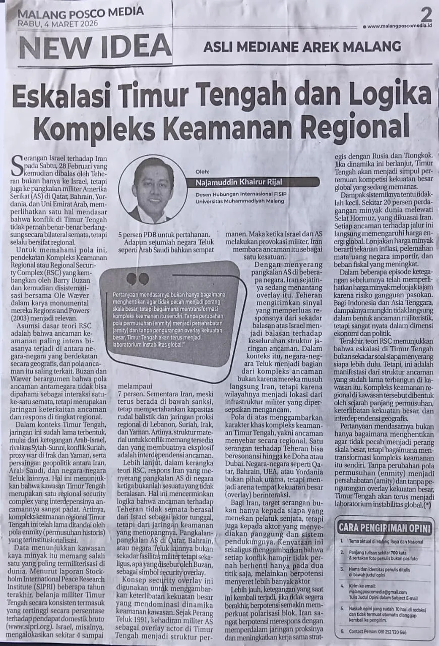 Dinamika Keamanan di Timur Tengah: Tantangan dan Strategi