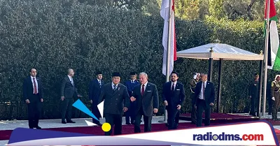 Presiden Prabowo Tiba di Yordania, Disambut Raja Abdullah II