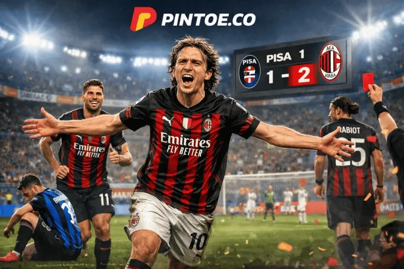 Kemenangan Dramatis AC Milan 2-1 atas Pisa Berkat Gol Luka Modric