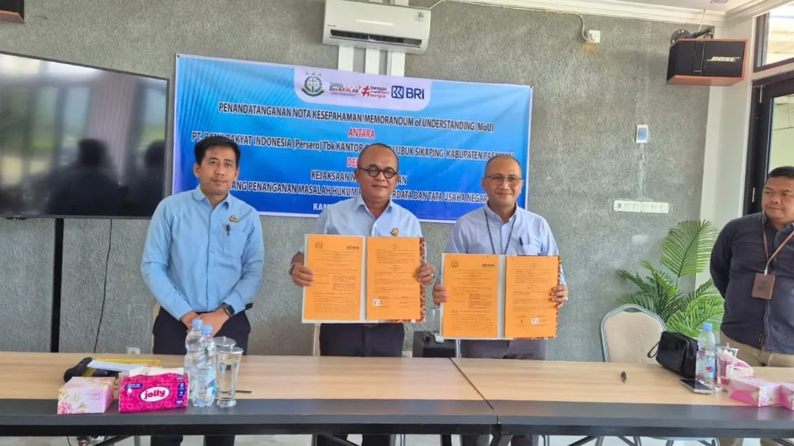 BRI Lubuk Sikaping dan Kejari Pasaman Tandatangani MoU Penanganan Masalah Hukum