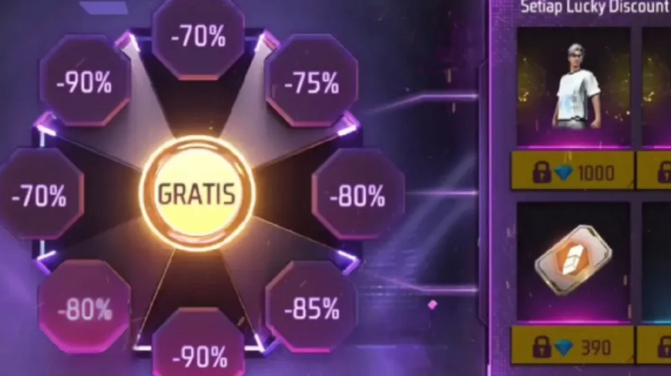 Dapatkan 90 Diamond Gratis dan Diskon 90% di Event FF Maret 2026