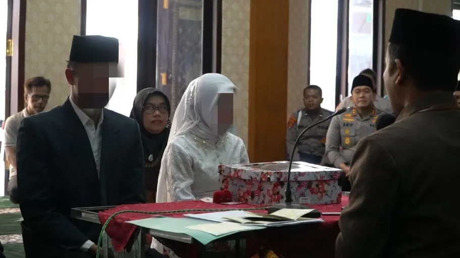 Tahanan Kasus Narkoba Menikah di Mapolres Blitar, Kapolres Hadir sebagai Saksi