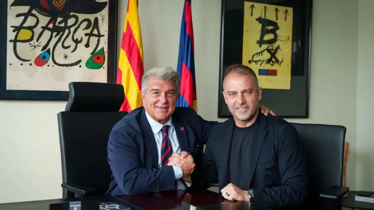Laporta Janjikan Hansi Flick Masa Depan Cerah di Barcelona