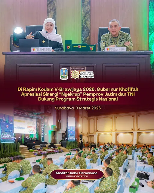 Gubernur Khofifah Tekankan Sinergi Pemprov Jatim dan Kodam V/Brawijaya untuk Pembangunan Nasional