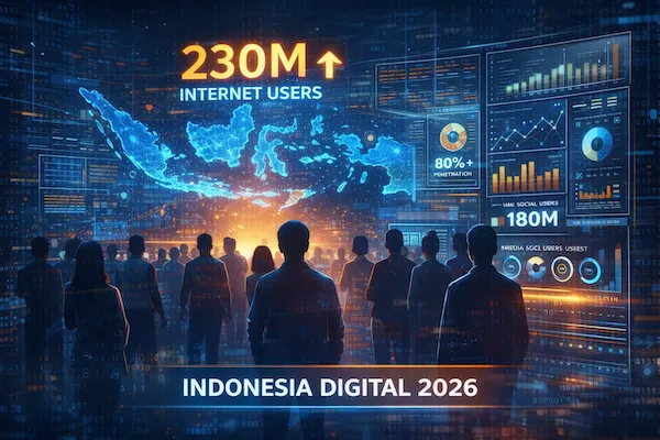 Indonesia Menuju 230 Juta Pengguna Internet, Kekuatan Digital Global Meningkat