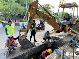 Perbaikan Pipa Utama di Jalan Ahmad Yani Km 2, PAM Bandarmasih Lakukan Pemulihan Selama 6 Jam