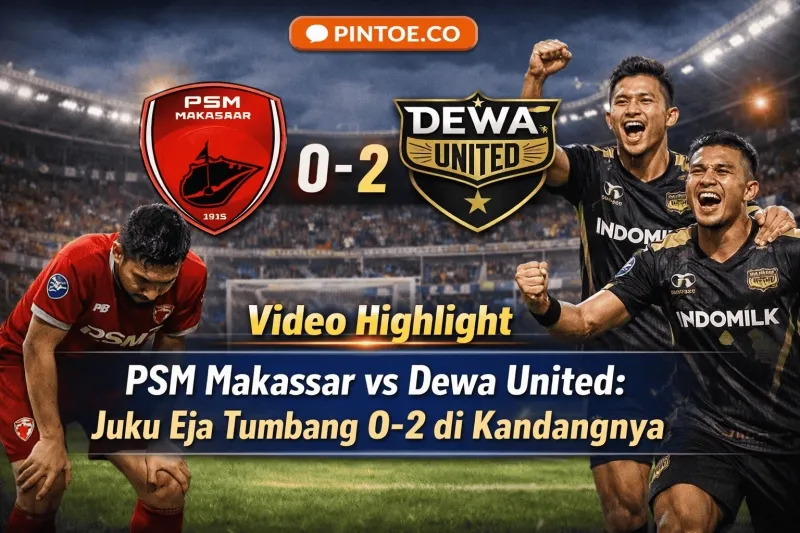 PSM Makassar Kalah 0-2 dari Dewa United di Kandang Sendiri