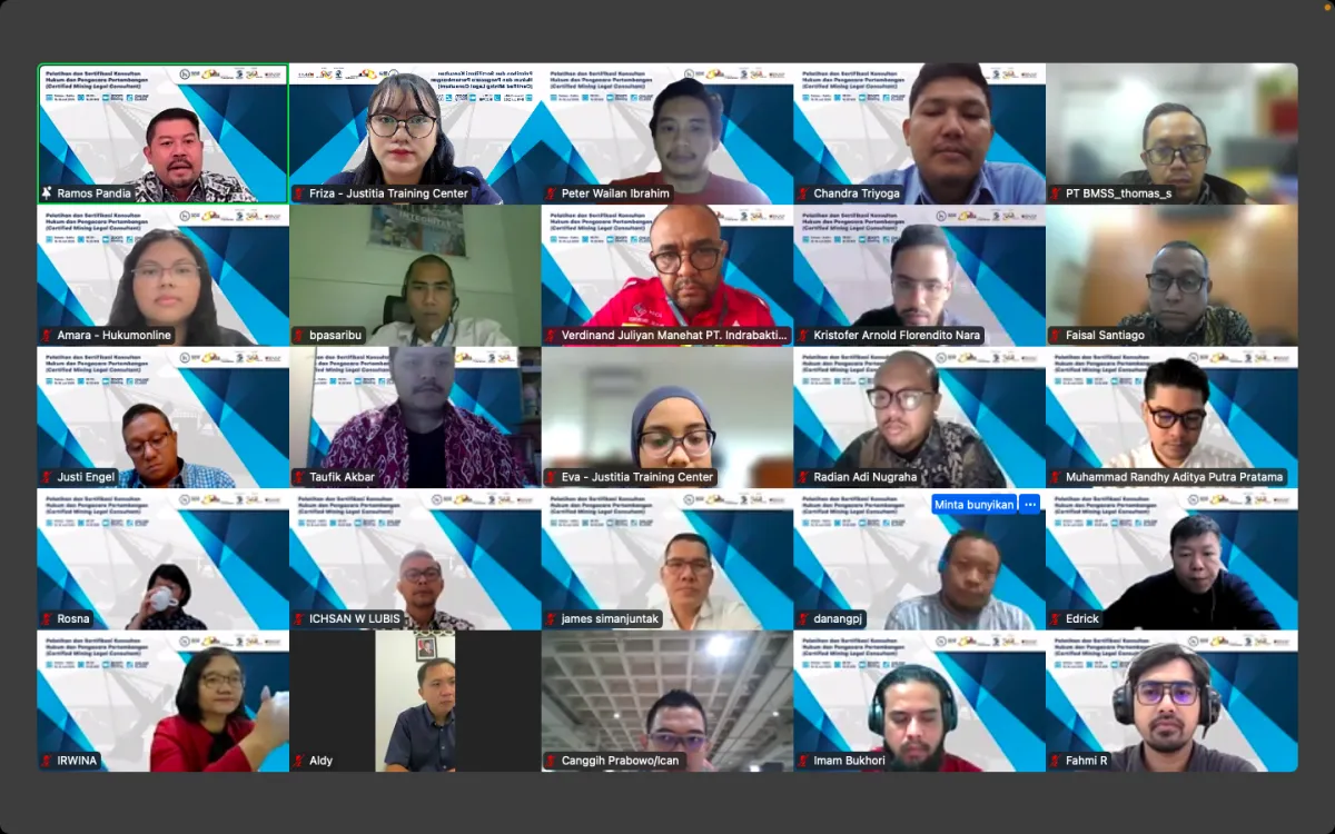 Justitia Training Center dan Hukumonline Gelar Pelatihan Konsultan Hukum Pertambangan