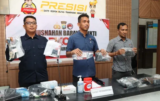 Polresta Tanjungpinang Ungkap 16 Kasus Narkotika dengan 18 Tersangka