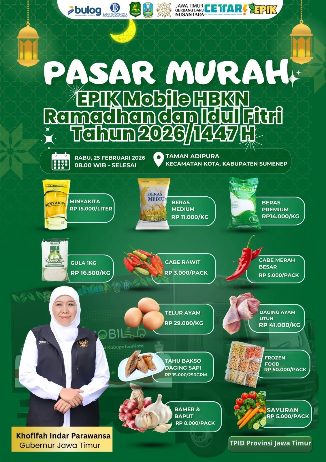 Pemkab Sumenep Gelar Pasar Murah EPIK Mobile Jelang Ramadan dan Idulfitri