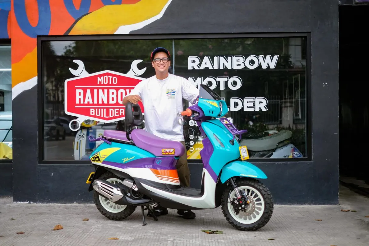 Yamaha Grand Filano Hybrid Dimodifikasi Jadi Urban Rally Bergaya 80-an