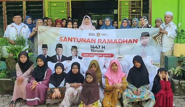 Gerindra Sumut Salurkan Bantuan ke Panti Asuhan Selama Ramadan