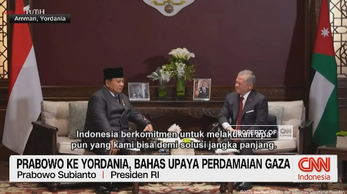 Prabowo dan Raja Yordania Bahas Perdamaian Gaza