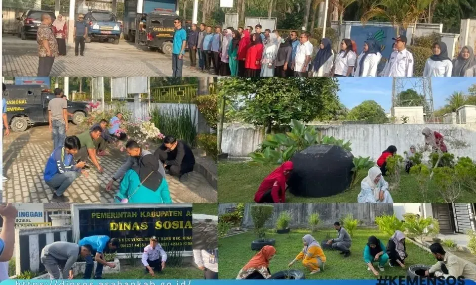 Dinas Sosial Asahan Gelar Gotong Royong dalam Program Jum'at Bersih