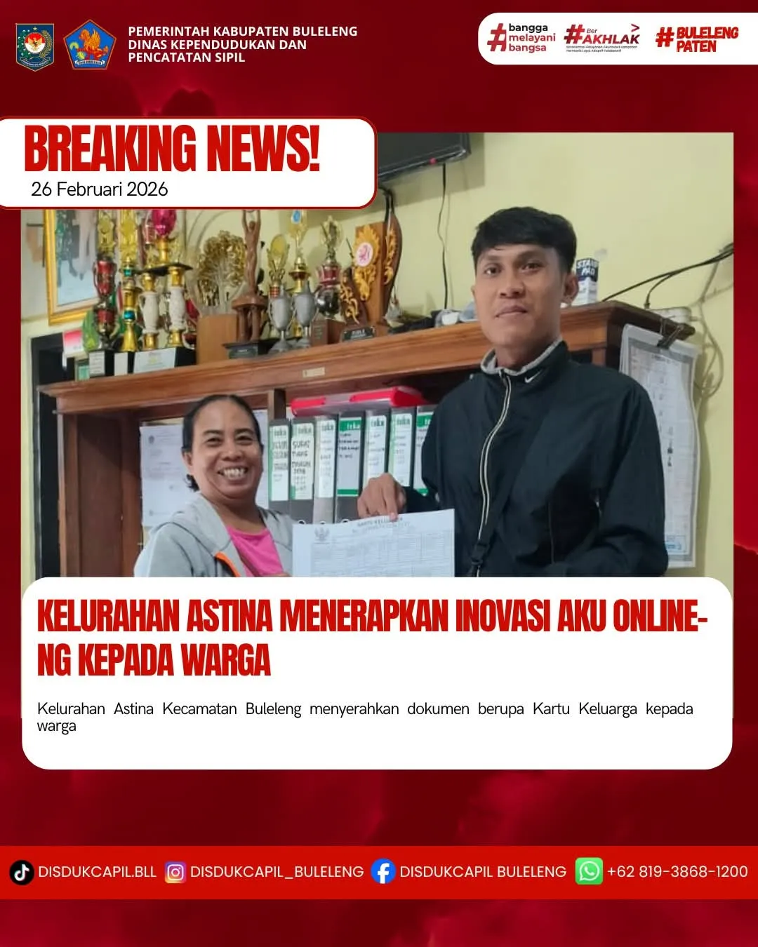 Kelurahan Astina Luncurkan Aplikasi Aku Online-NG untuk Permudah Pelayanan Kependudukan