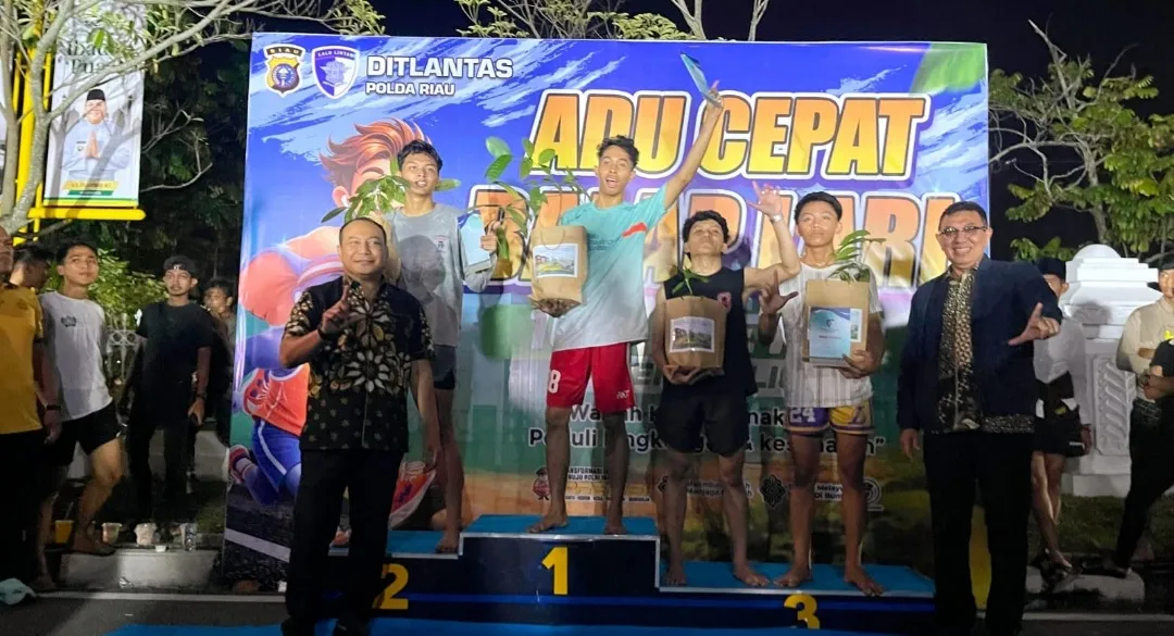 Ditlantas Polda Riau Gelar Lomba Lari 100 Meter untuk Cegah Balap Liar