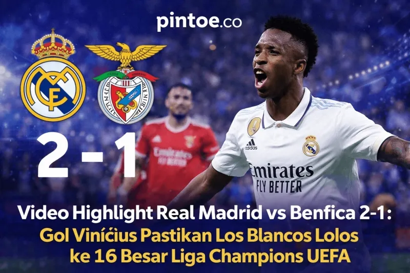 Vinícius Bawa Real Madrid Lolos ke 16 Besar Liga Champions Usai Kalahkan Benfica 2-1