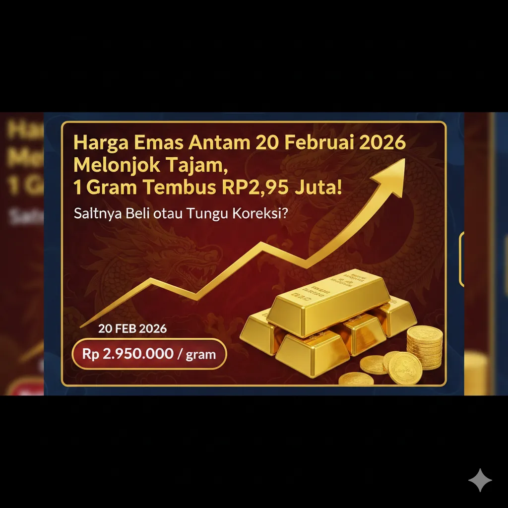 Harga Emas Antam 20 Februari 2026 Mencapai Rp2,95 Juta per Gram
