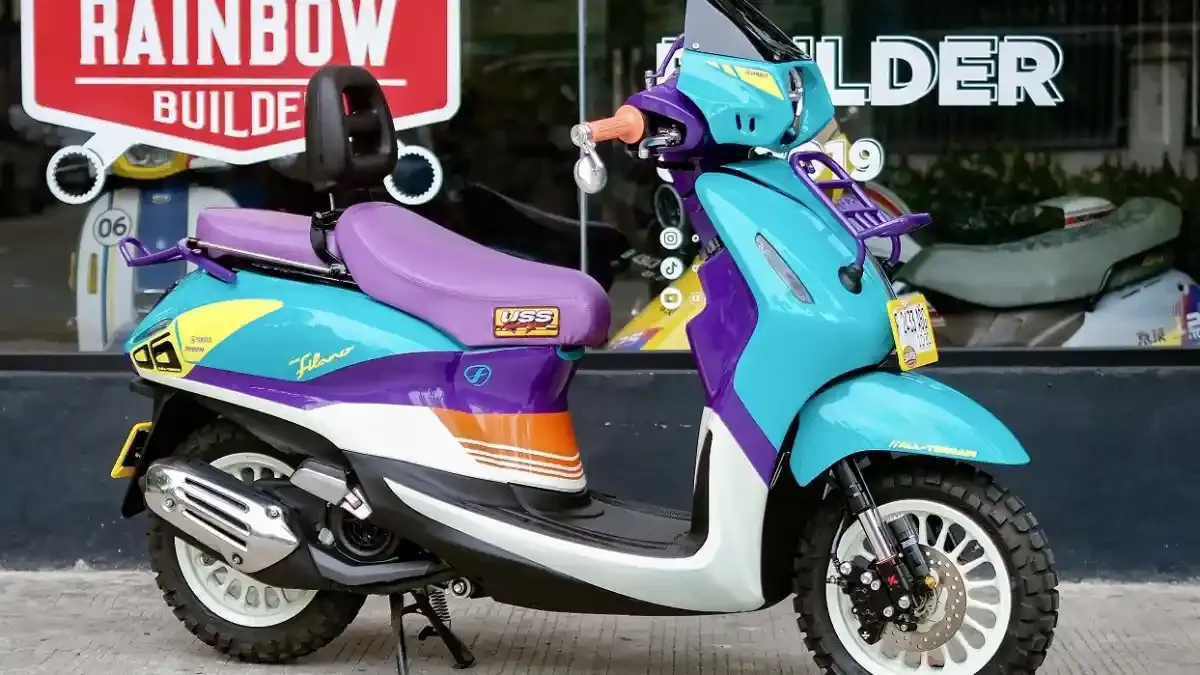 Yamaha Grand Filano Hybrid Dimodifikasi Gaya Urban Rally 80-an