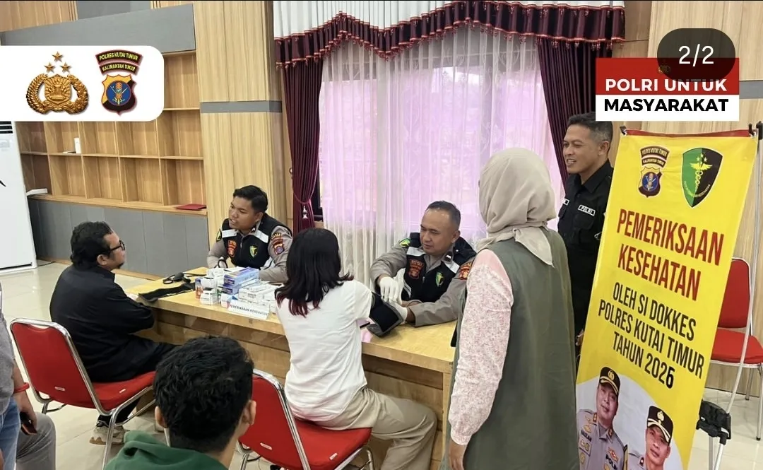 Polres Kutai Timur Adakan Pemeriksaan Kesehatan Gratis untuk Wartawan dan Influencer
