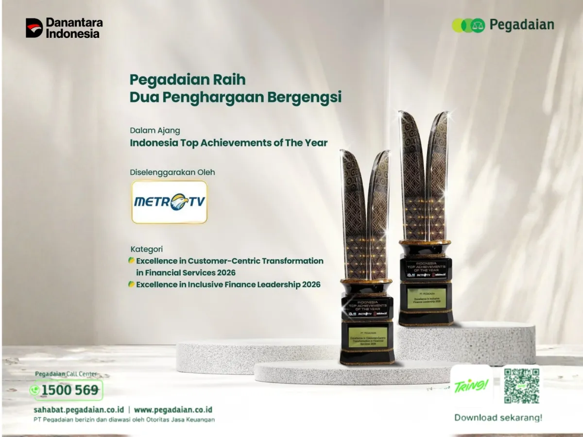 Pegadaian Dapatkan Dua Penghargaan Top Achievement 2026 untuk Layanan Keuangan Inklusif