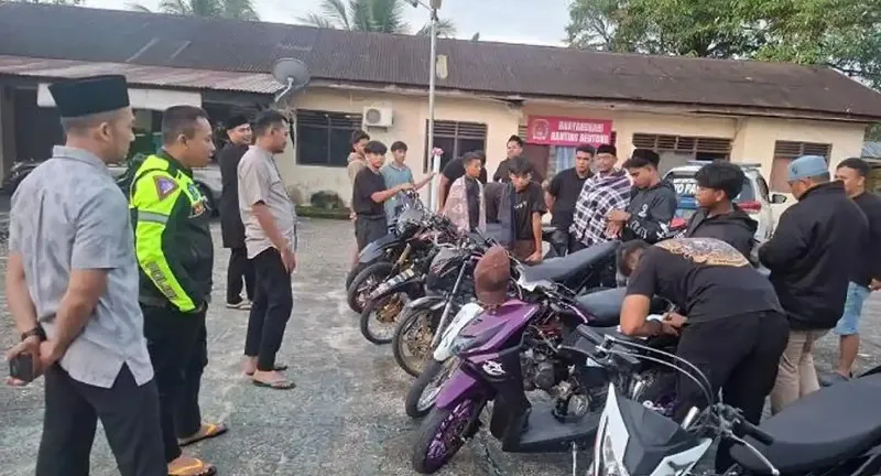 Polisi Nagan Raya Amankan 24 Motor dalam Operasi Tertibkan Knalpot Brong dan Balap Liar