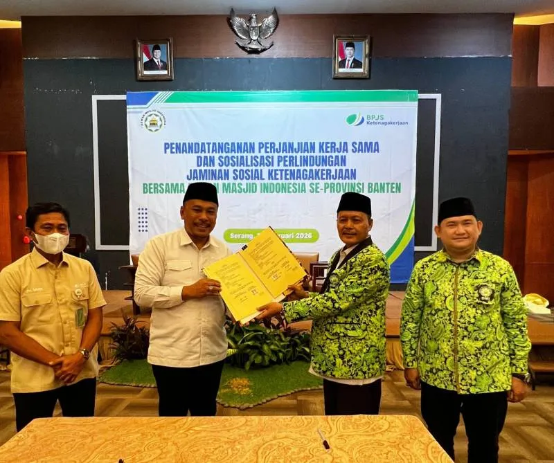 BPJS Ketenagakerjaan dan DMI Banten Luncurkan Program Jamsostek untuk Marbot dan Penggiat Masjid
