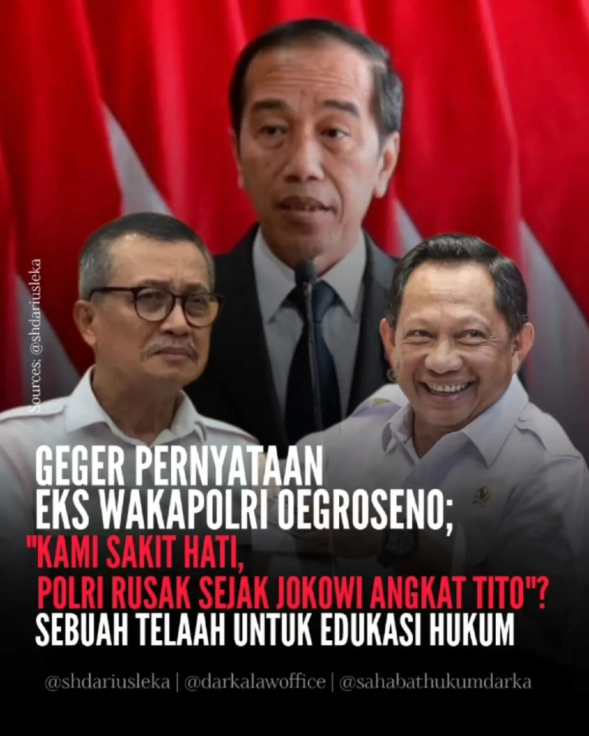 Pernyataan Komjen (Purn) Oegroseno Soal Polri dan Pengangkatan Tito Karnavian