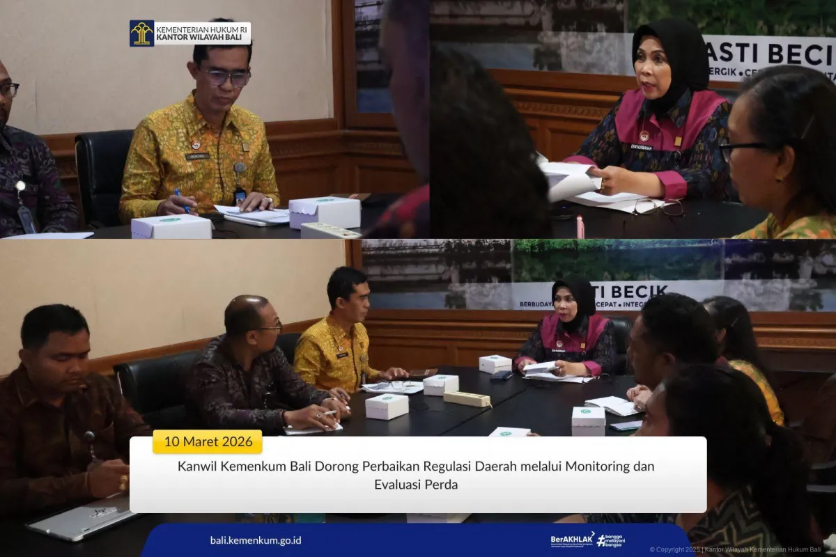 Kanwil Kemenkum Bali Lakukan Evaluasi Perda untuk Perbaikan Regulasi Daerah