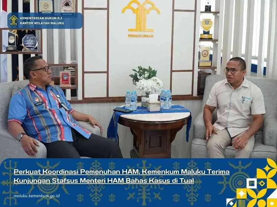 Kemenkum Maluku Bahas Penanganan Kasus HAM Bersama Stafsus Menteri