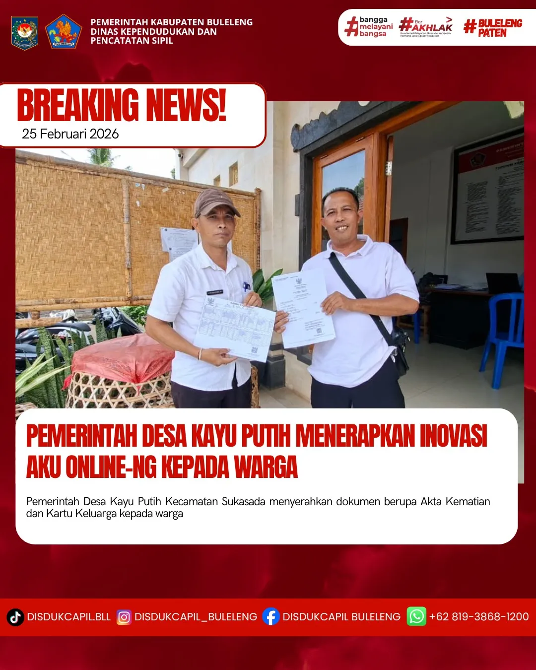 Desa Kayu Putih Implementasikan Aplikasi Aku Online-NG untuk Permudah Pelayanan Kependudukan