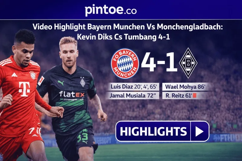 Bayern Munich Kalahkan Borussia Mönchengladbach 4-1, Kevin Diks Tampil Penuh