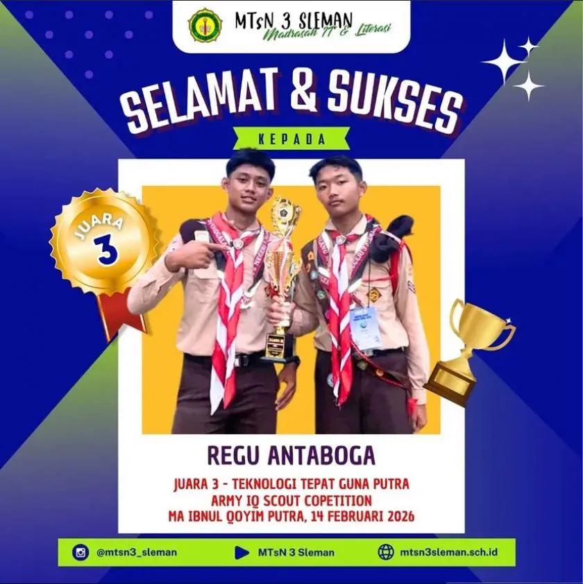 Siswa MTsN 3 Sleman Raih Juara 3 Lomba Teknologi Tepat Guna dengan Inovasi Hidroponik Galon Bekas