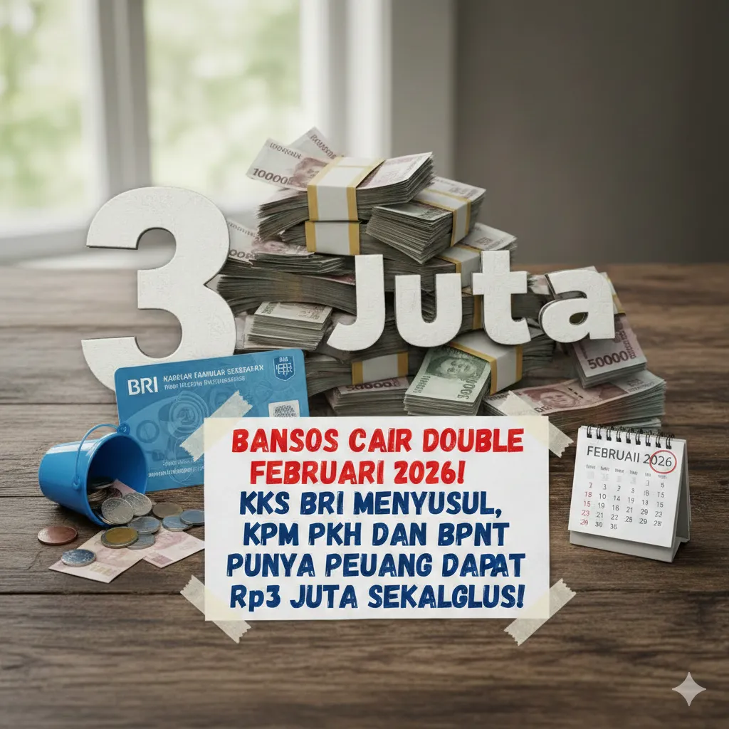 Bansos Februari 2026: KPM PKH dan BPNT Dapat Rp3 Juta Lewat KKS BRI